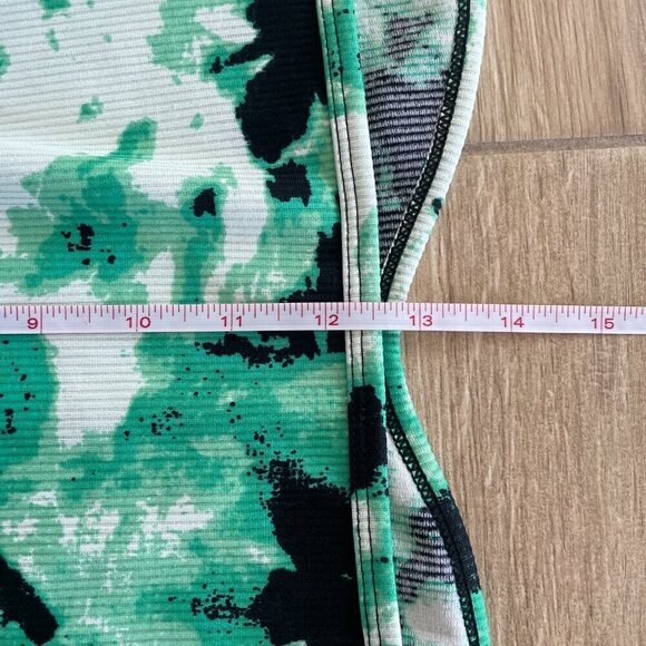 No Fear x H&M Long Ribbed Crop Top Women's XL Green Pattern Mock Neck Punk Emo - Picture 9 of 10